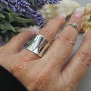 Sterling Silver Concave WIDE Cigar Band Ring,wide band,925 ring,wedding band